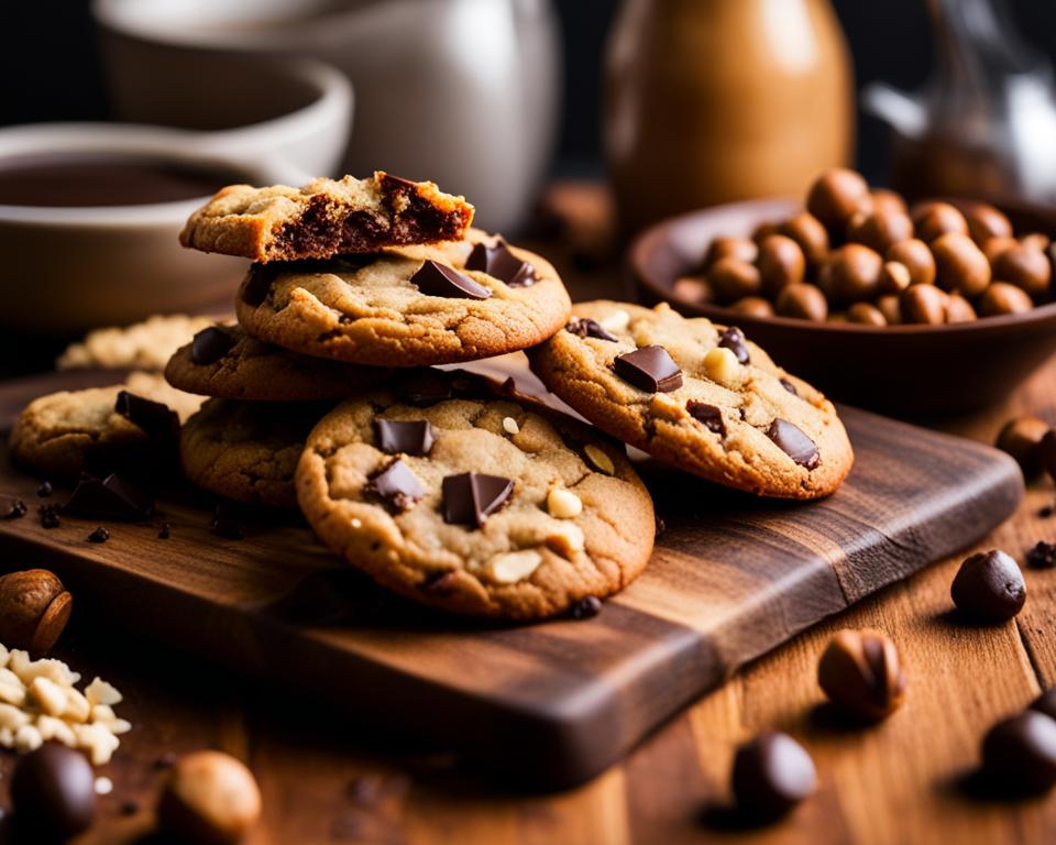 Hazelnut cookies with chocolate smear