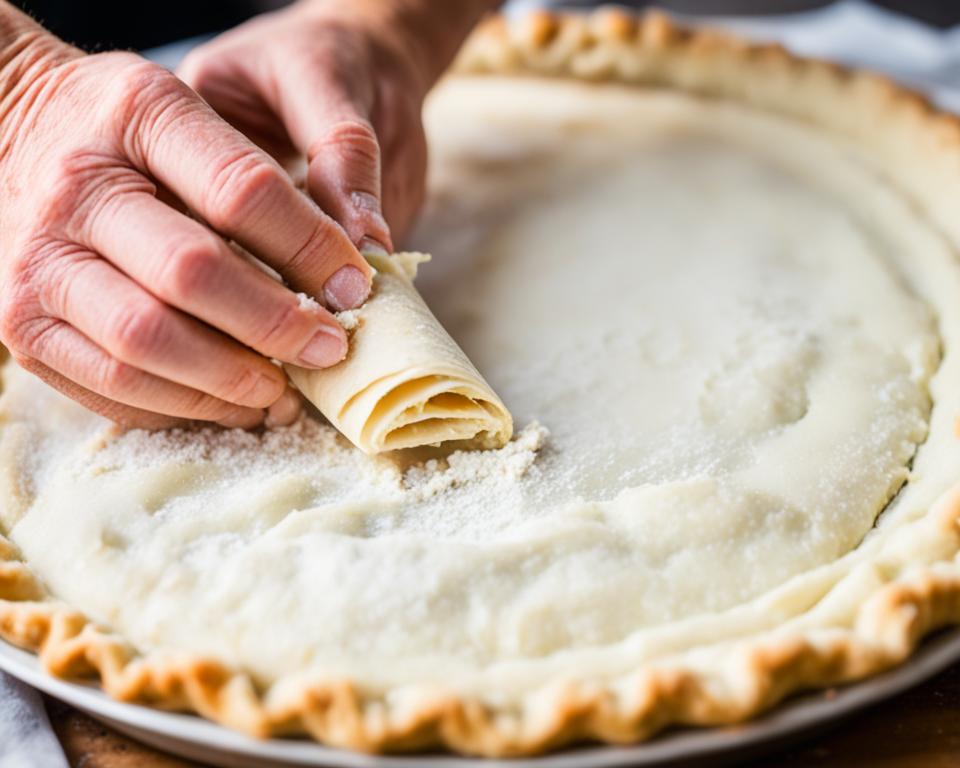 Crimping homemade pastry edges for a flaky crust savory pie