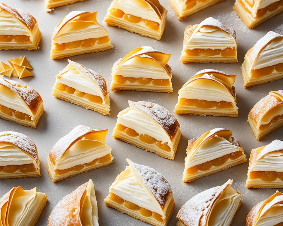 Elegant layers of pâte feuilletée in French pastry
