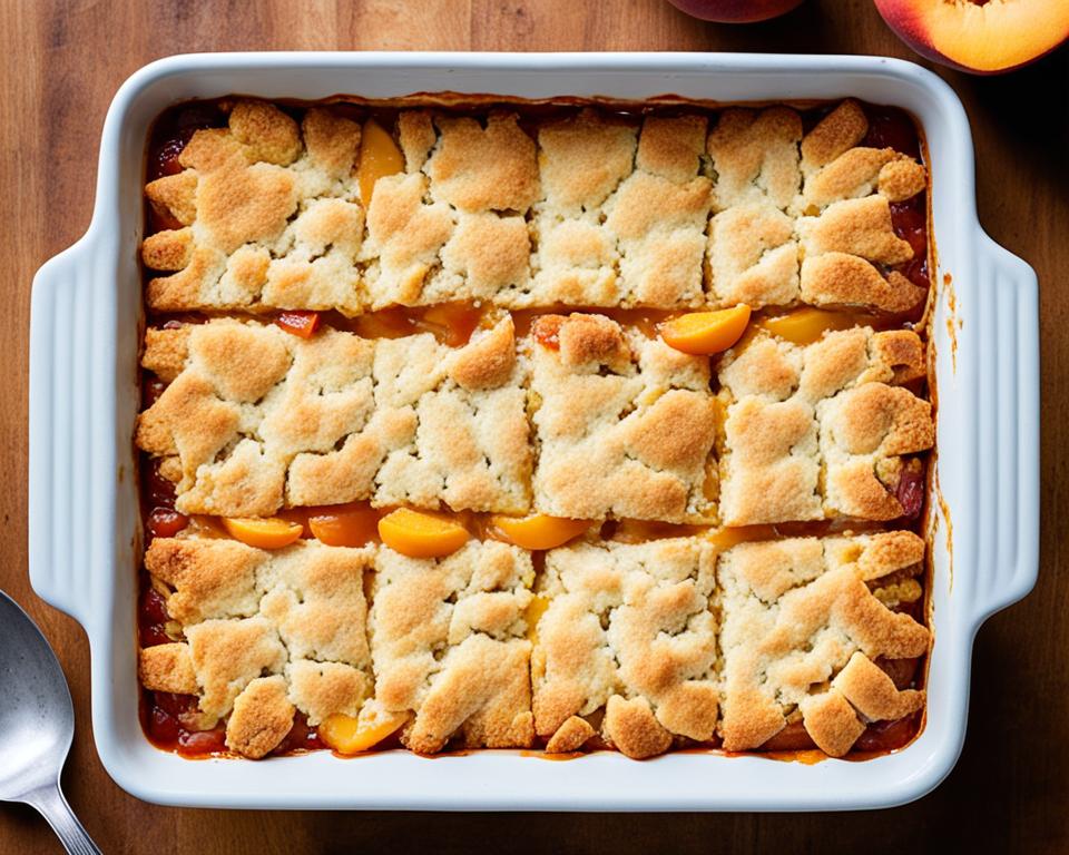 Flaky Peach Cobbler with Flaky Biscuit Topping Recipe