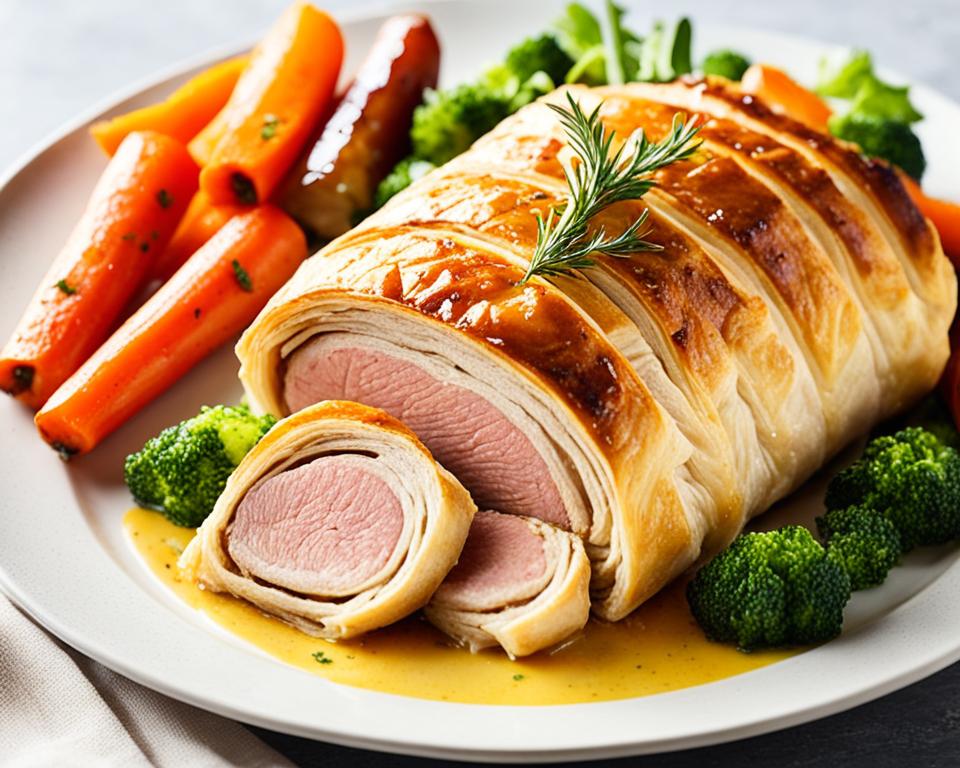 Flaky Puff Pastry Wrapped Pork Tenderloin