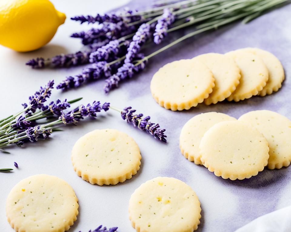 Ingredients for Lemon Lavender Shortbread Cookies