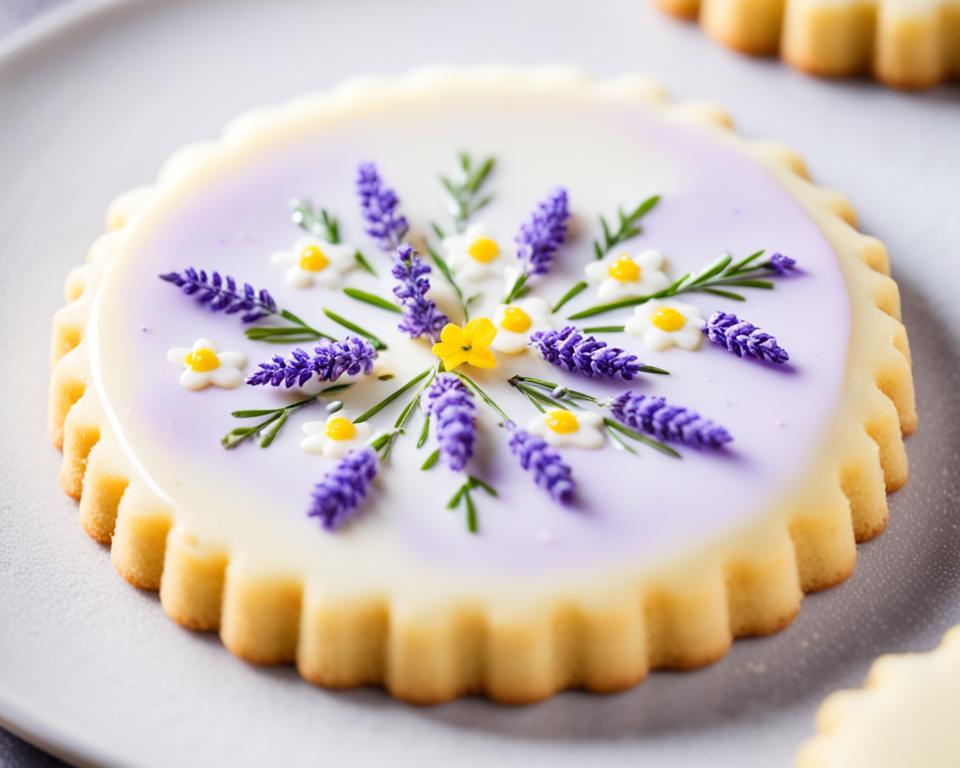 Lemon Lavender Shortbread Cookies with Lemon Glaze