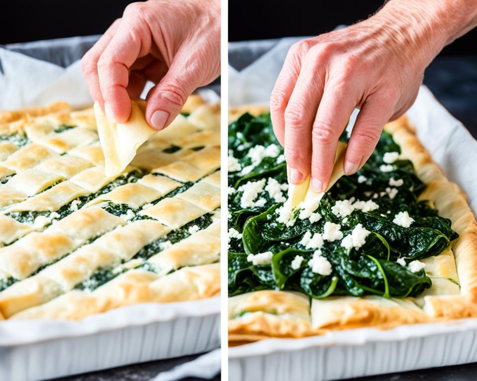 Preparing Flaky Spanakopita