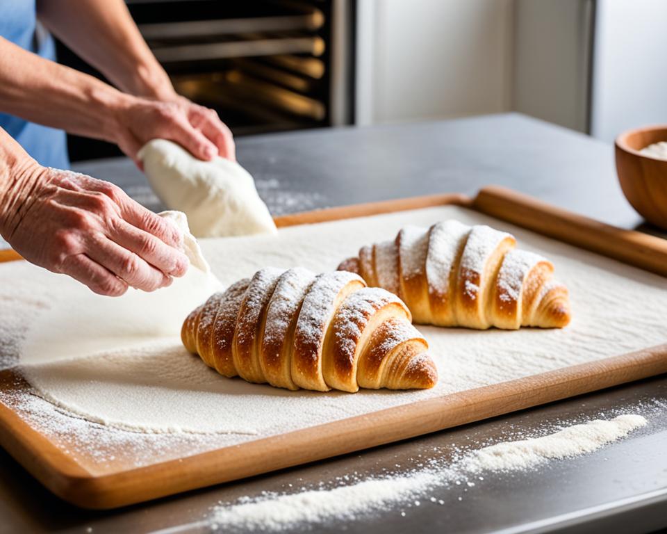 baking croissants