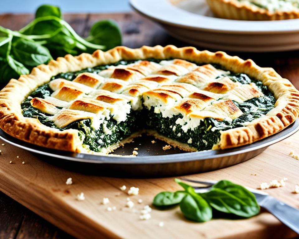 savory spinach pie with added protein
