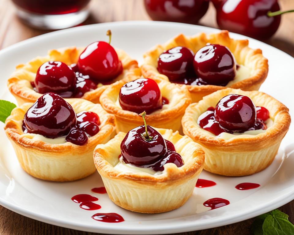 Flaky Brie cherry pastry cups