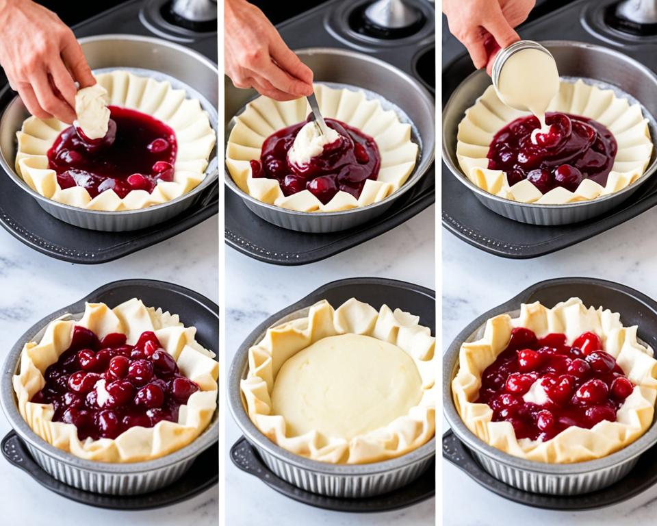 Two-Step Baking Process for Flaky Brie Cherry Pastry Cups